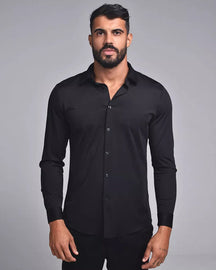 Camisa Social Manga Longa Elástica  Stretch