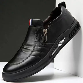 Sapato Mocassim Casual Masculino em Couro com Zíper Vila Fashion