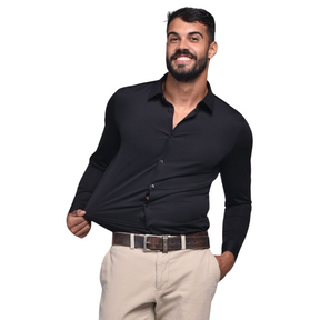 Camisa Social Manga Longa Elástica  Stretch